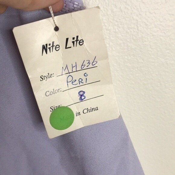 Nite lite ladies lavender sequin detail long dress size 8 - Picture 5 of 13